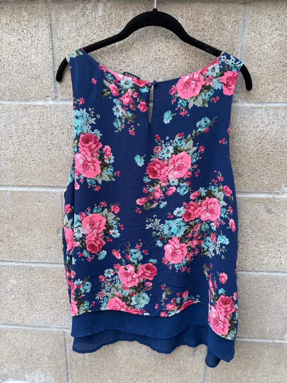 torrid Navy Floral V-Neck Layered Tank Top - Picture 5 of 5